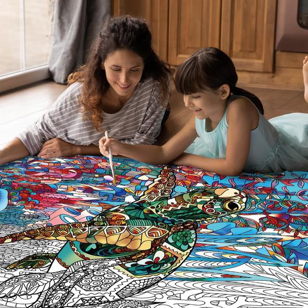 Imagem de Pôster para colorir ZOIIWA Turtle Giant Sea 100x132cm para crianças