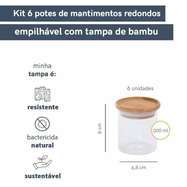 Imagem de Pote 200 ml de Vidro Empilhavel