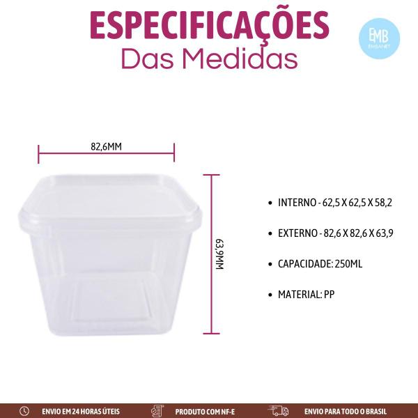 Imagem de Pote 250 ml Para Bolos E Doces Com Tampa Lacre 30 Unidades