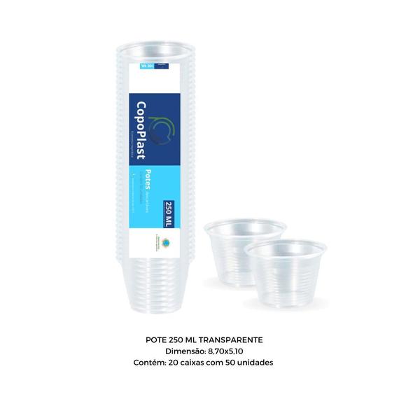 Imagem de Pote 250 ml transparente c/20x50 (copoplast)