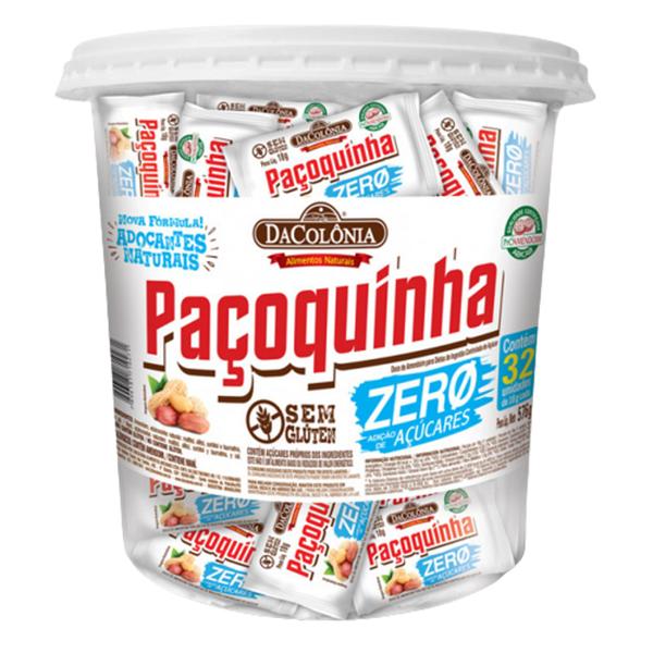 Imagem de Pote 576g Paçoquinha Paçoca DaColônia Zero Adição De Açúca