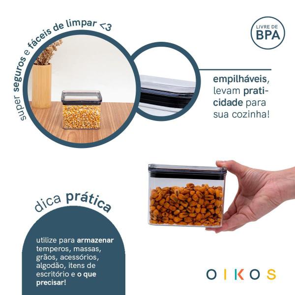 Imagem de Pote Acrílico Quadrado 800ml Oikos - Empilhável