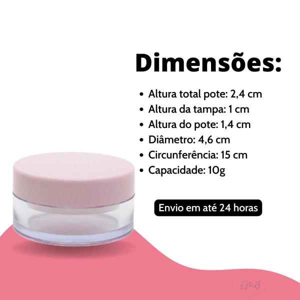 Imagem de Pote Acrílico Vazio 10 Gramas Para Cosmético Artesanato 100u