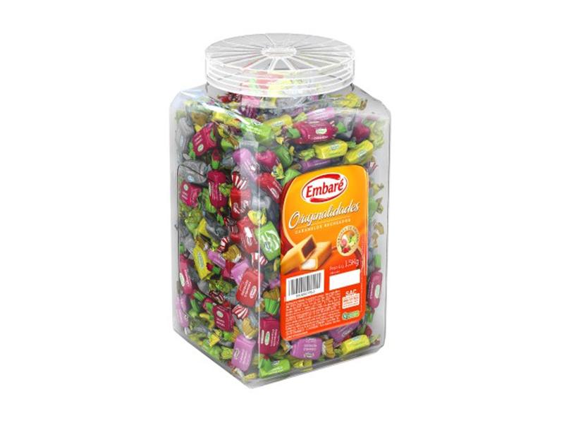 Pote Bala Caramelo Recheada Sortida 1,5kg - Embaré Imagem de Pote Bala Caramelo Recheada Sortida 1,5kg - Embaré