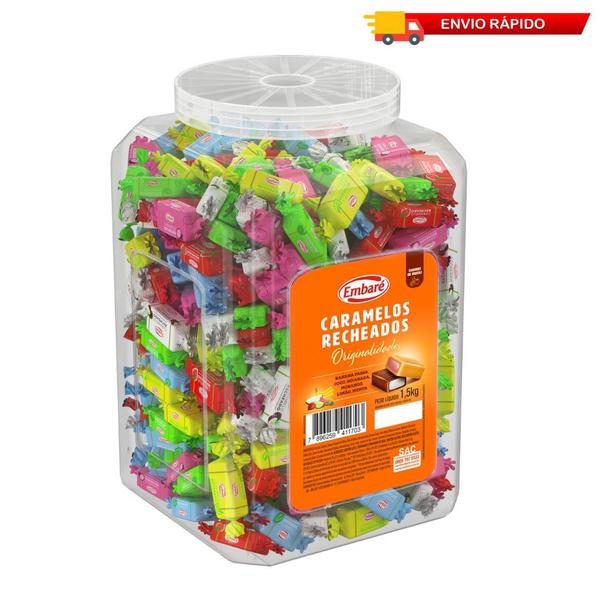 Pote Bala Caramelo Recheado Sortido 1,5kg - Embare Imagem de Pote Bala Caramelo Recheado Sortido 1,5kg - Embare