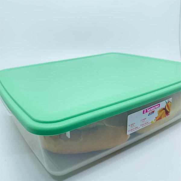 Pote Bandeja Retangular Com Tampa Multiuso Grande Bacia 6,3L - Sanremo Imagem de Pote Bandeja Retangular Com Tampa Multiuso Grande Bacia 6,3L