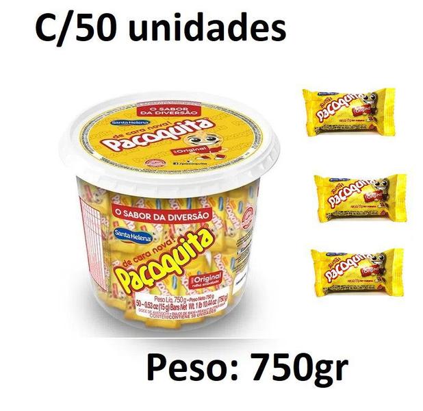 Imagem de Pote c/ 50 unidades Paçoquita Rolha 750gr Santa Helena