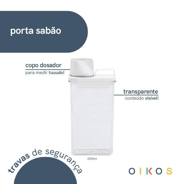 Imagem de Pote com Copo Medidor e Trava 2300ml - Oikos