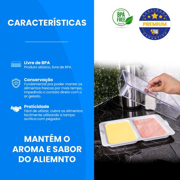 Pote Com Tampa Para Presunto Queijo Retangular Livre De BPA - Plastutti Imagem de Pote Com Tampa Para Presunto Queijo Retangular Livre De BPA