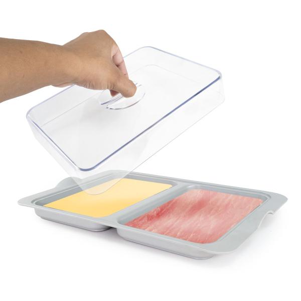 Pote Com Tampa Para Presunto Queijo Retangular Livre De BPA - Plastutti Imagem de Pote Com Tampa Para Presunto Queijo Retangular Livre De BPA