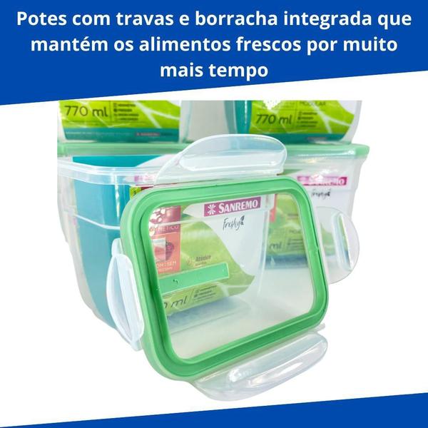 Imagem de Pote Com Travas Empilhável Organizador 770ml Marmita - Verde