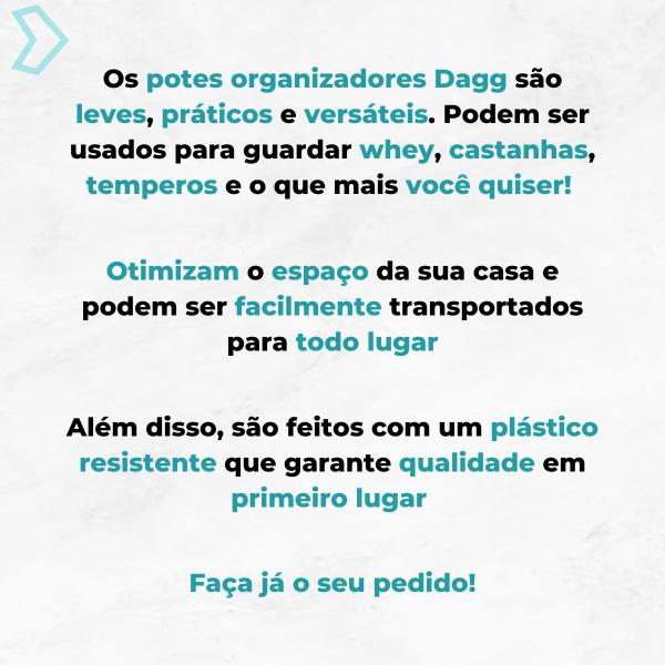 Imagem de Pote Dagg Organizadores Com Tampa 3 Divisórias Transparente Para Armazenamento Proteína Lanche