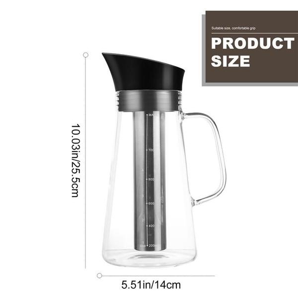 Imagem de Pote de café Cold Brew Wokex Glass em aço inoxidável 1L