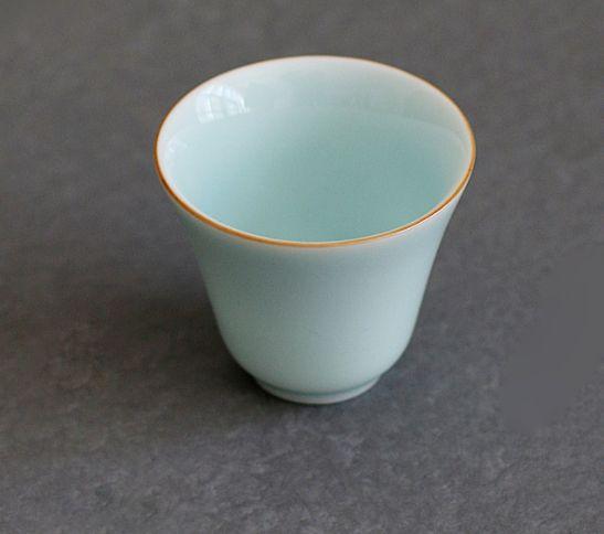 Imagem de Pote de cerâmica branca para puer oolong chá porcelana chinesa Celadon Handmade Jingdezhen Kung Fu Tea Set Cup (Verde)