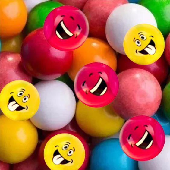 Imagem de Pote de Chicletes Bola c/ Emojis Coloridos - Tutti Frutti