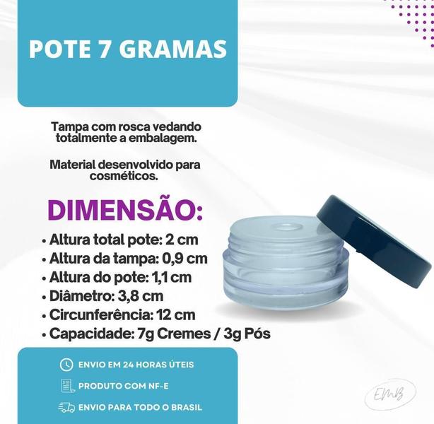 Imagem de Pote De Creme Facial Maquiagem E Glitter Com Tampa 7G 50Un.