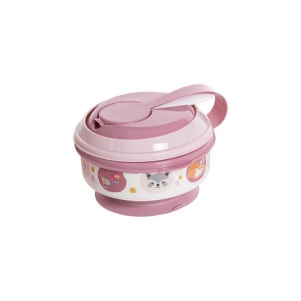 Pote de Papinha 3 em 1Com Amassador Bosque Rosa - Plasutil - Plasútil Imagem de Pote de Papinha 3 em 1Com Amassador Bosque Rosa - Plasutil