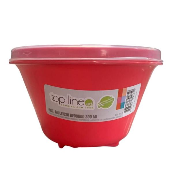 Imagem de Pote De Plastico Multiuso Redondo 300ml - Color Pink - Top Line