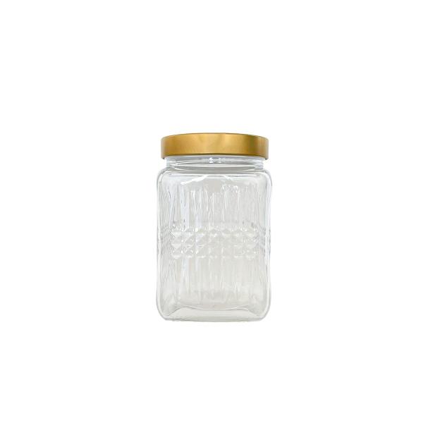 Imagem de Pote de Vidro 700ml Prata Dourado - Design Elegante e Prático