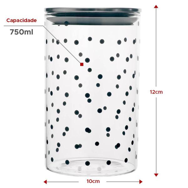 Pote De Vidro 750Ml Minimalista Tampa Inox Com Vedação - Wincy Imagem de Pote De Vidro 750Ml Minimalista Tampa Inox Com Vedação