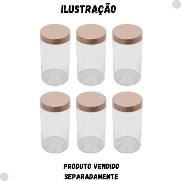 Pote De Vidro C/Tampa Inox Rose Gold 1.3L 0177/2 - Yoss Imagem de Pote De Vidro C/Tampa Inox Rose Gold 1.3L 0177/2 - Yoss