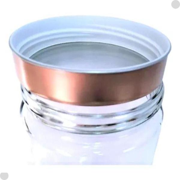 Pote De Vidro C/Tampa Inox Rose Gold 1.3L 0177/2 - Yoss Imagem de Pote De Vidro C/Tampa Inox Rose Gold 1.3L 0177/2 - Yoss