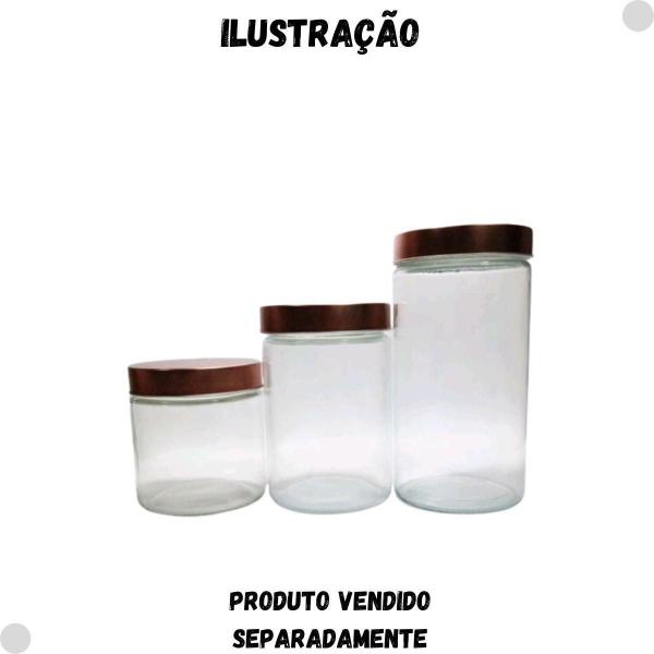 Pote De Vidro C/Tampa Inox Rose Gold 1.3L 0177/2 - Yoss Imagem de Pote De Vidro C/Tampa Inox Rose Gold 1.3L 0177/2 - Yoss