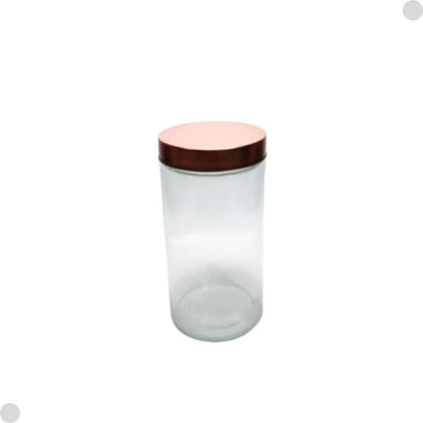 Pote De Vidro C/Tampa Inox Rose Gold 1.3L 0177/2 - Yoss Imagem de Pote De Vidro C/Tampa Inox Rose Gold 1.3L 0177/2 - Yoss