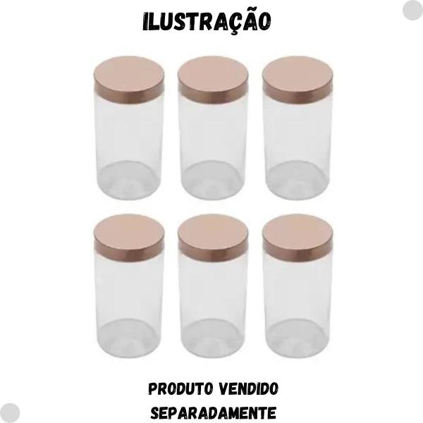 Imagem de Pote de vidro c/tampa inox rose gold 1.3l 0177/2 - yoss