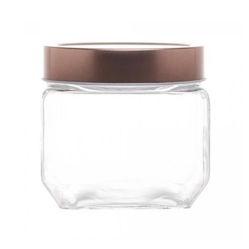 Pote de Vidro com Tampa de Metal e Acrílico Gastro Rosé 800ml - Lyor Imagem de Pote de Vidro com Tampa de Metal e Acrílico Gastro Rosé 800ml - Lyor