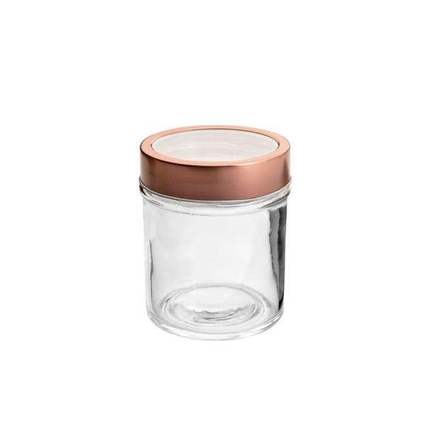 Imagem de Pote de Vidro com Tampa Rose Gold e Visor Acrilico 350ML - Lyor