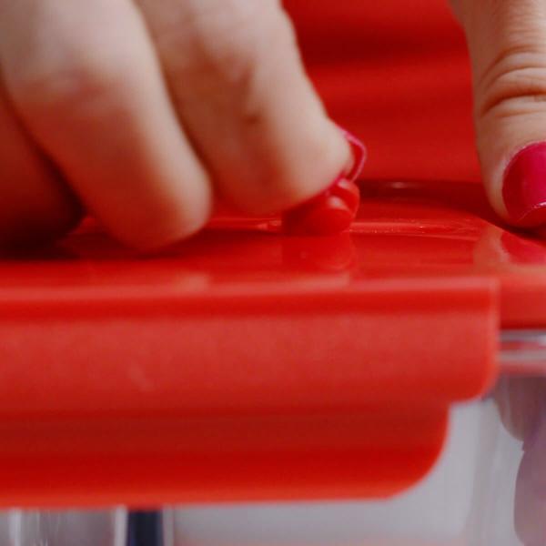 Pote de Vidro Hermético 1,04L Retangular Borossilicato Vermelho UZ Porta Mantimentos Marmita - UZ Utilidades Imagem de Pote de Vidro Hermético 1,04L Retangular Borossilicato Vermelho UZ Porta Mantimentos Marmita