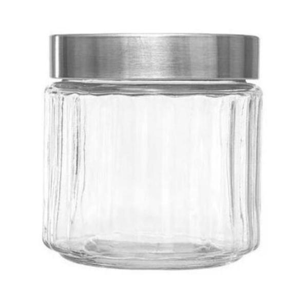 Pote de Vidro Invicta Liso com Tampa Inox 800ml Imagem de Pote de Vidro Invicta Liso com Tampa Inox 800ml