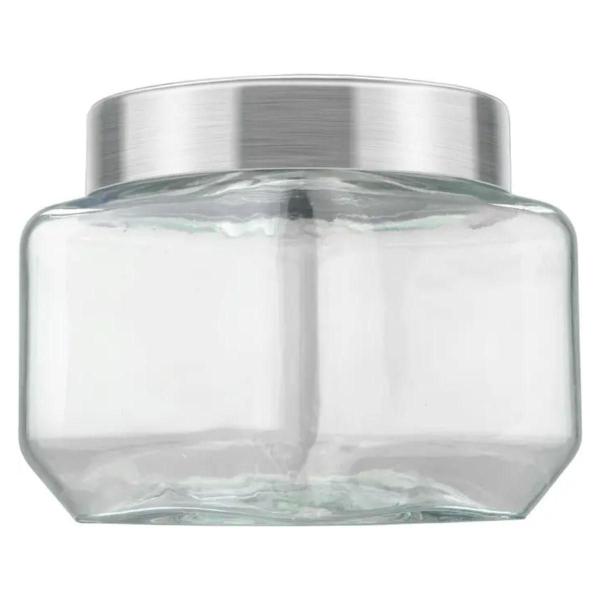 Pote de Vidro Invicta Quadrado com Tampa Inox 800ml Imagem de Pote de Vidro Invicta Quadrado com Tampa Inox 800ml
