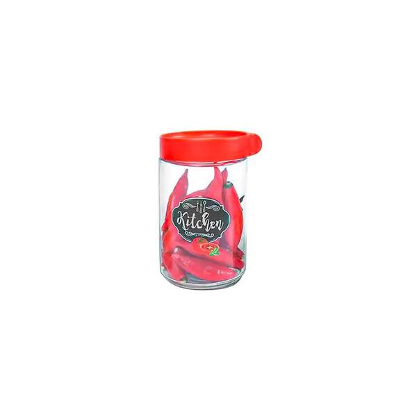 Imagem de Pote de Vidro Kitchen Vermelho 624ml 1 peça - Casambiente