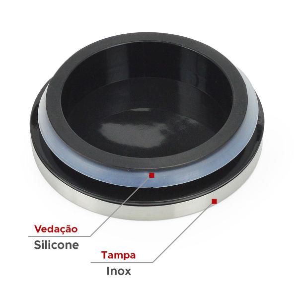 Imagem de Pote de Vidro Redondo com Vedação Tampa Inox 610ml