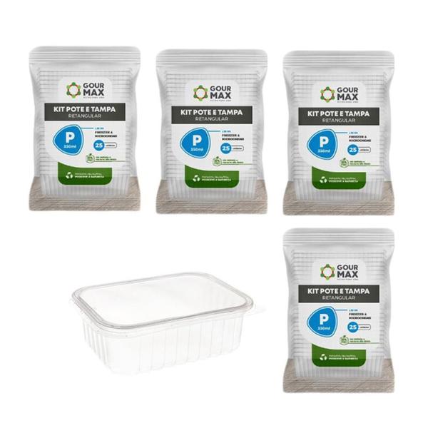 Pote Descartável 350ml Empilhavel BPA Free C/ Vedação Marmita Fitness Freezer Microondas 96un - Gourmax Imagem de Pote Descartável 350ml Empilhavel BPA Free C/ Vedação Marmita Fitness Freezer Microondas 96un