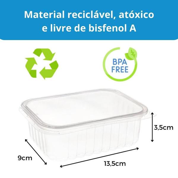 Pote Descartável 350ml Empilhavel BPA Free C/ Vedação Marmita Fitness Freezer Microondas 96un - Gourmax Imagem de Pote Descartável 350ml Empilhavel BPA Free C/ Vedação Marmita Fitness Freezer Microondas 96un