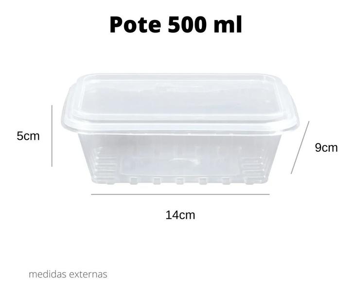 Imagem de Pote Descartável 500ml Freezer Microondas Marmita - 24 Un.