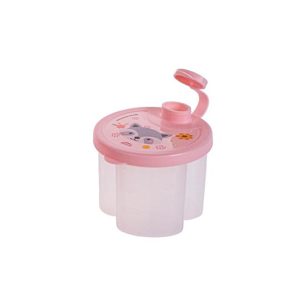 Imagem de Pote Dosador de Leite em Pó de Plástico Bichinhos Petit Rosa - Plasútil