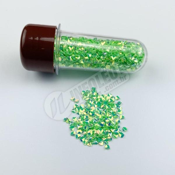 Imagem de Pote Fimo Coração Diamante Verde Brilho Lantejoula - 15 gramas