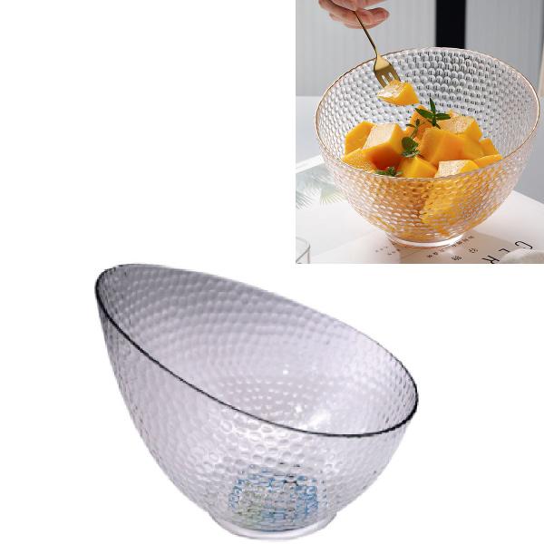 Pote Fruteira Saladeira Tigela Chanfrada Bowl Transparente - Y888 Imagem de Pote Fruteira Saladeira Tigela Chanfrada Bowl Transparente