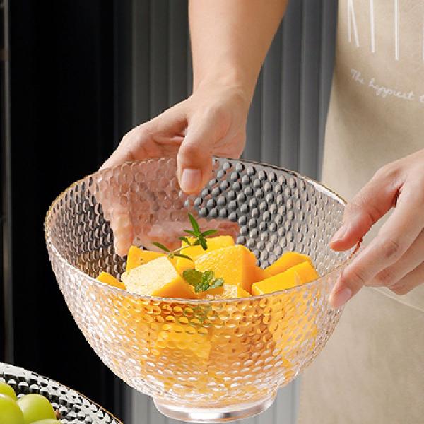 Pote Fruteira Saladeira Tigela Chanfrada Bowl Transparente - Y888 Imagem de Pote Fruteira Saladeira Tigela Chanfrada Bowl Transparente