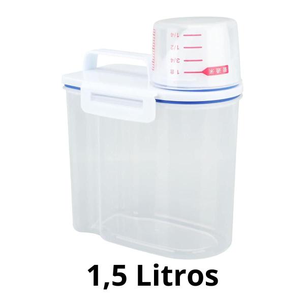 Pote Hermético 1,5L com Medidor de Precisão Cozinhe como um Chef - Armazenamento de Alimento Imagem de Pote Hermético 1,5L com Medidor de Precisão Cozinhe como um Chef