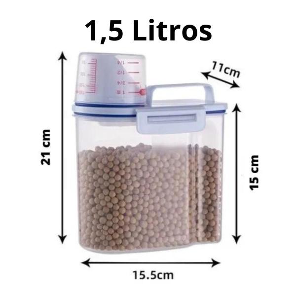 Pote Hermético 1,5L com Medidor de Precisão Cozinhe como um Chef - Armazenamento de Alimento Imagem de Pote Hermético 1,5L com Medidor de Precisão Cozinhe como um Chef