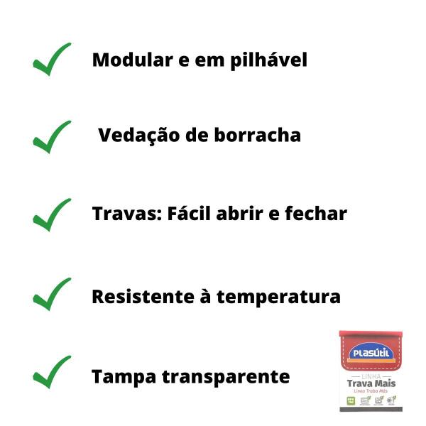 Imagem de Pote Hermético 2 Divisórias Porta Frios C/ Escorredor Azul 1L