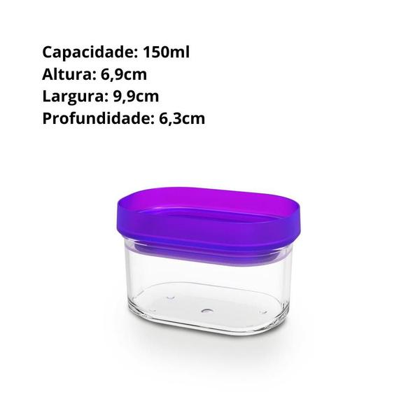 Imagem de Pote Hermético Acrílico Pote para Temperos 150ml Roxo