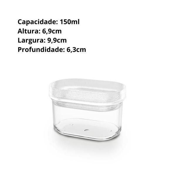 Imagem de Pote Hermético Acrílico Pote para Temperos 150ml Transparent