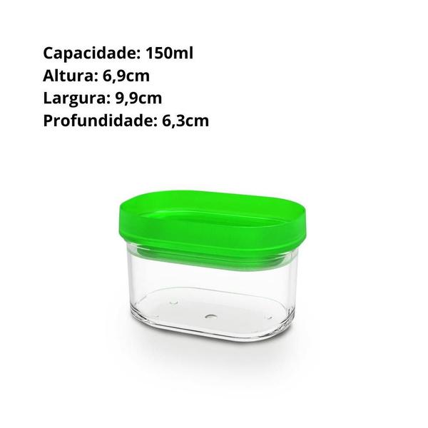 Imagem de Pote Hermético Acrílico Pote para Temperos 150ml Verde