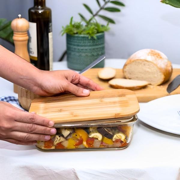 Imagem de Pote Hermético Borossilicato Vidro Resistente 1040ml Prático Organizador Cozinha